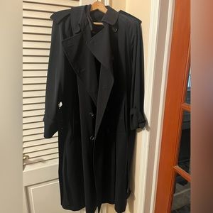 Navy Burberry Trench Coat 42R